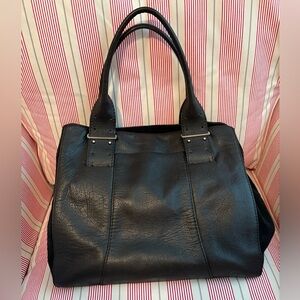 Calvin Klein Black Leather & Suede Satchel / Tote Bag